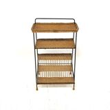 Scandinavian rattan magazine rack, Sweden, 1950s