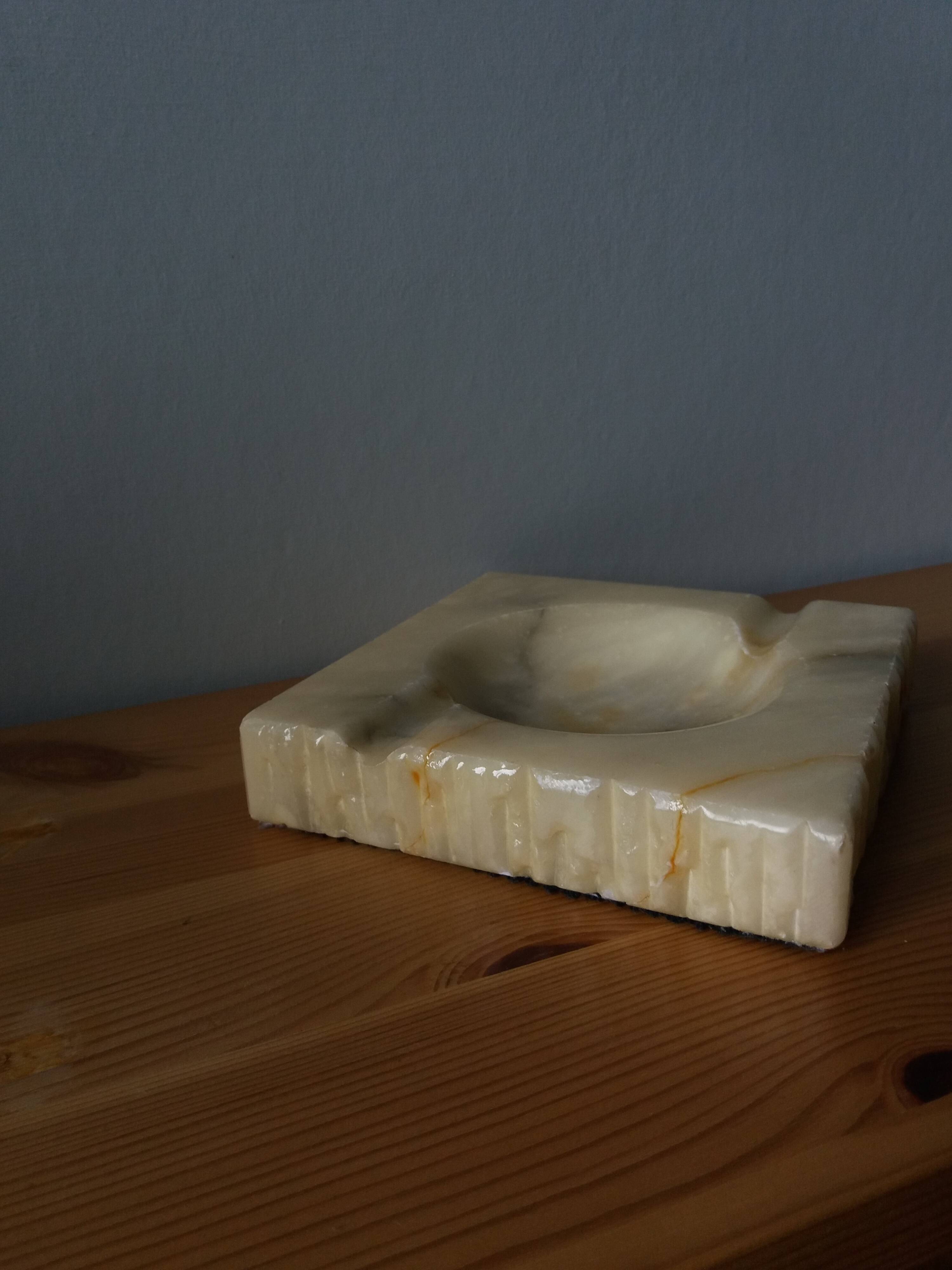 Marble or alabaster ashtray