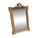 Grand Miroir Ancien Louis XVI – Bois Doré Sculpté à Décor