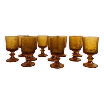Set of 11 orange glasses