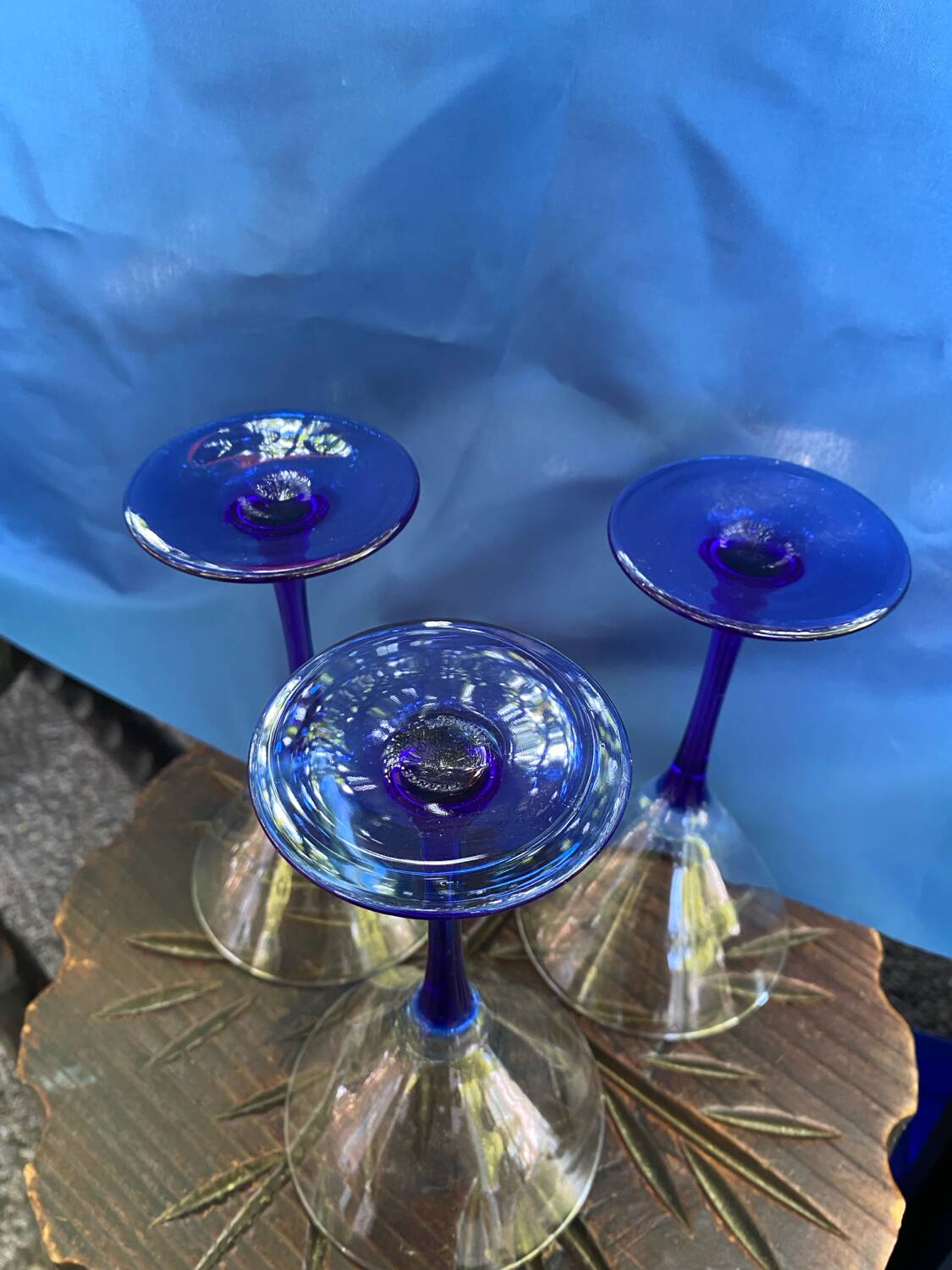 Trio de verres à pied bleu Luminarc