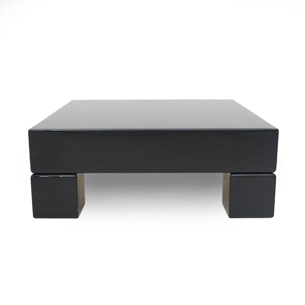 Black lacquered square table, 1970s