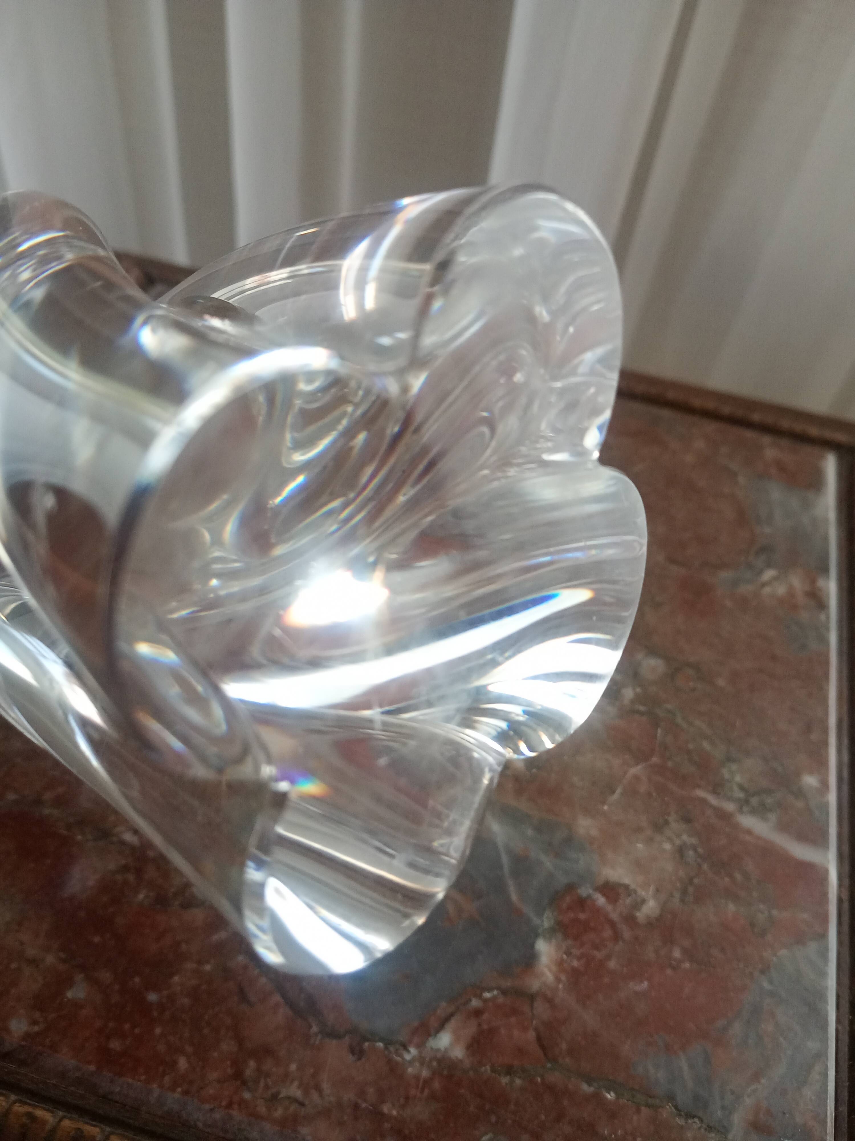 Baccarat crystal "Aladdin" model candlestick, twisted and coiled - signed