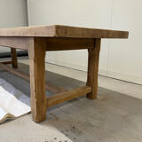 Light solid oak farmhouse table