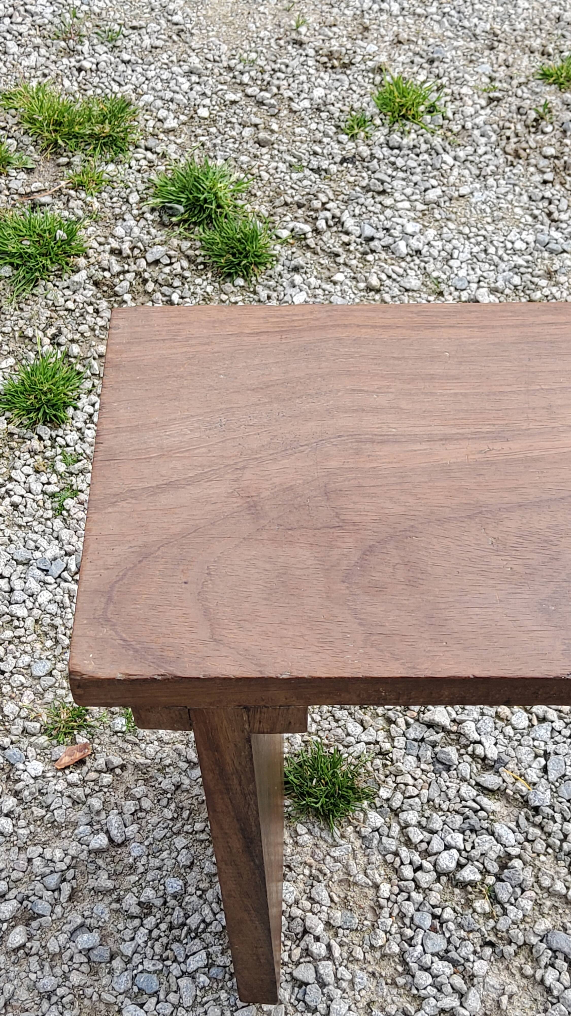 Brutalist bench of the 30s in solid mahogany