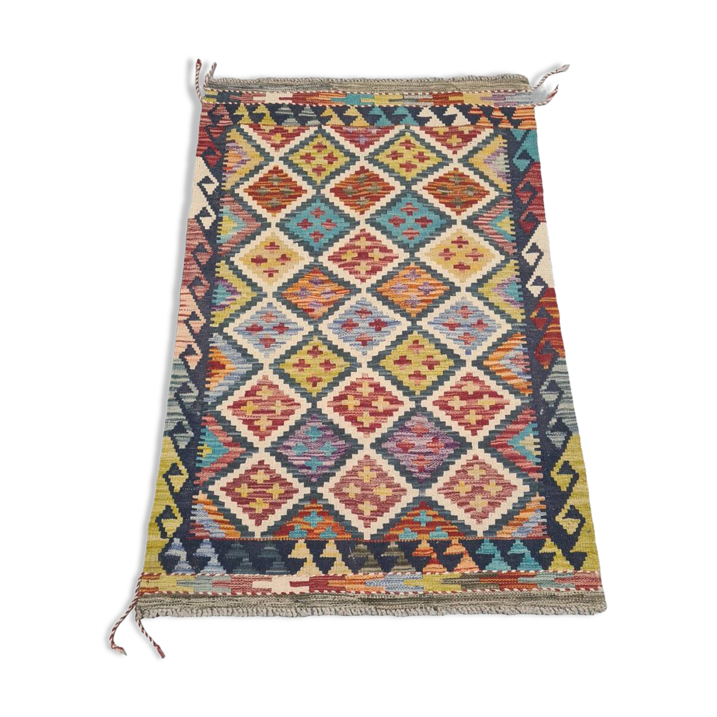 Vintage Afghan Wool Kilim 80x118, 1980s