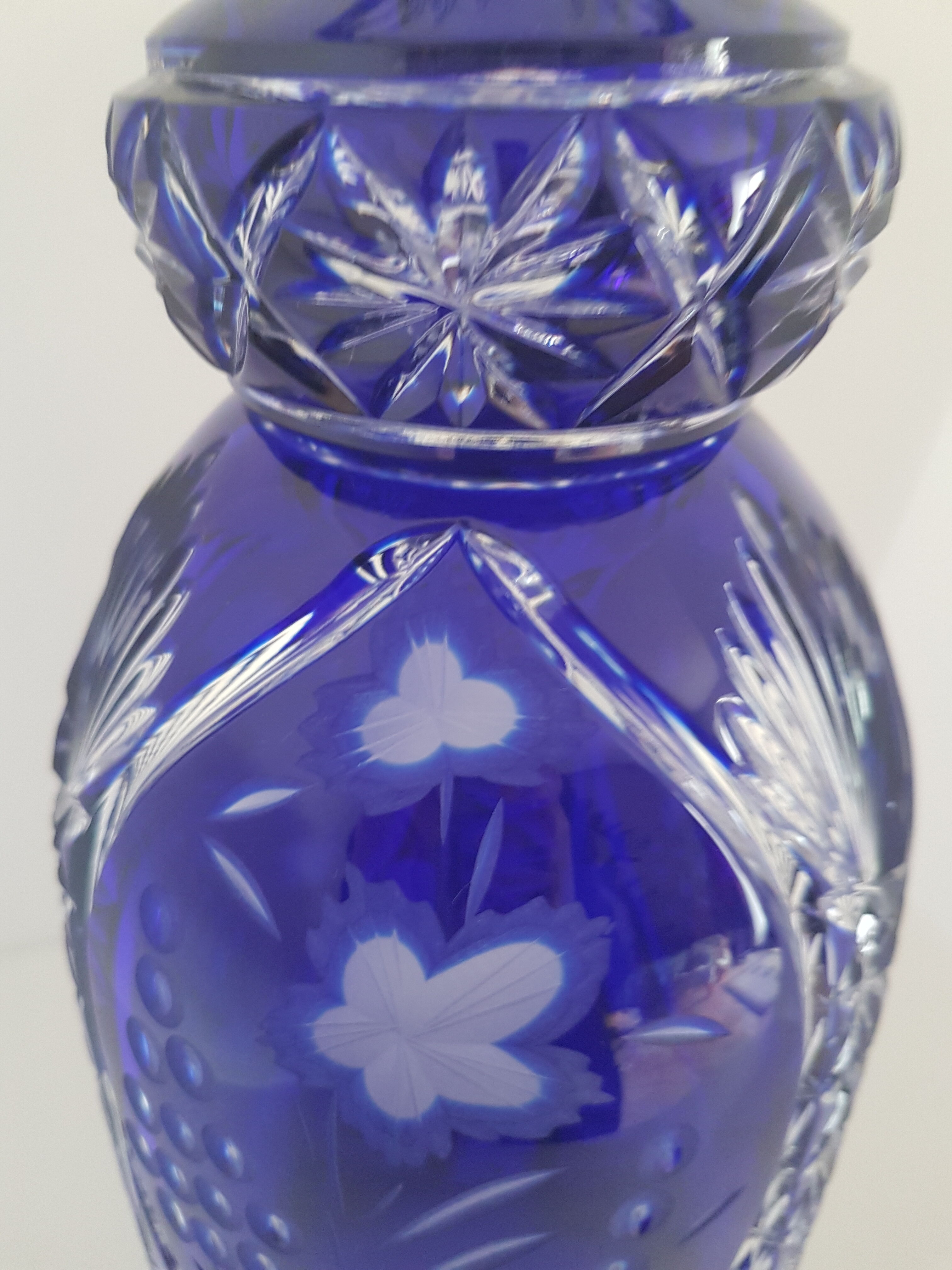 Vase bleu cristallery of lorraine - large model