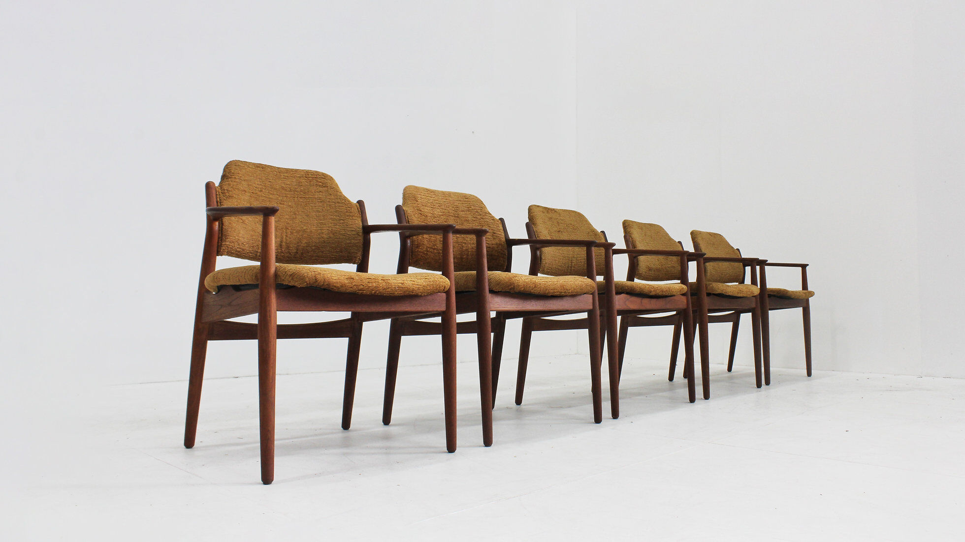 Vintage Danish teak dining room chairs model 62a by Arne Vodder for Sibast