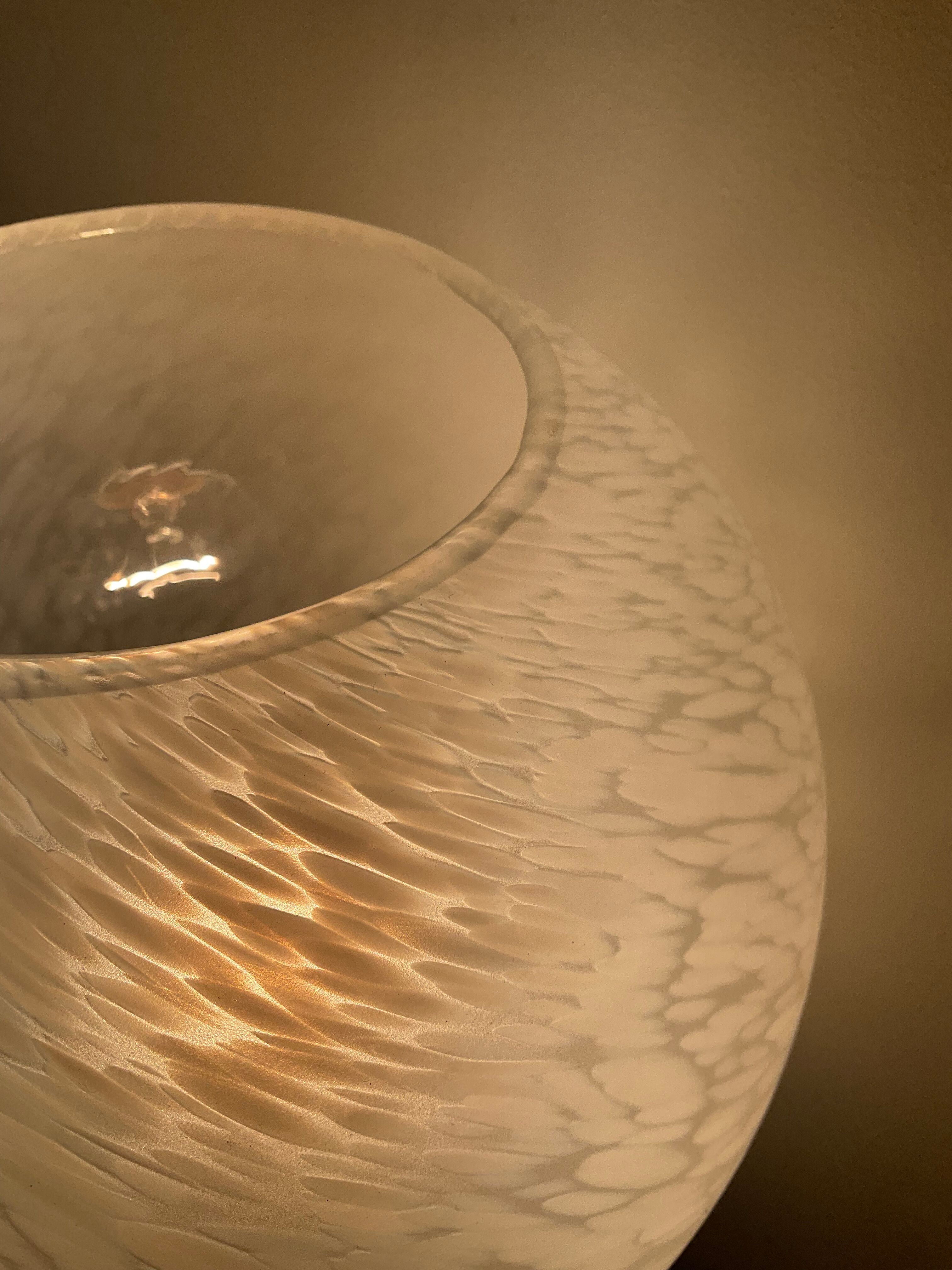 Vintage lamp in clichy glass and glazed ceramic