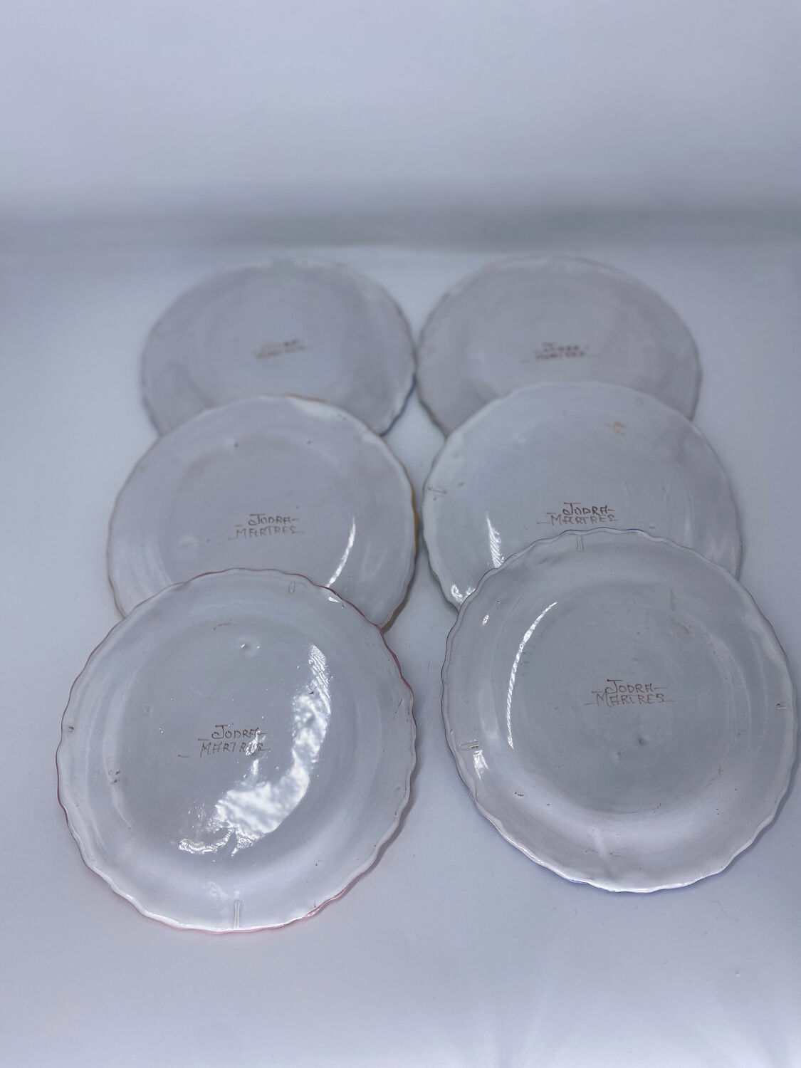 6 antique earthenware plates Martres Tolosane Jodra