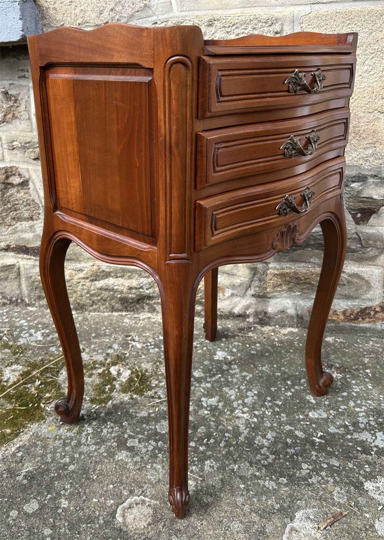 Pair of Louis XV style bedside tables, wood, vintage, early 20th century.