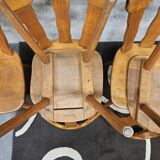 12 wooden bistro chairs, 1970