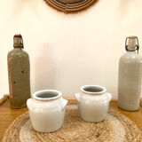 White pot in glazed stoneware