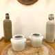 White pot in glazed stoneware