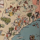 Vintage poster, illustrated map of Provence, 1939 - JP Pinchon