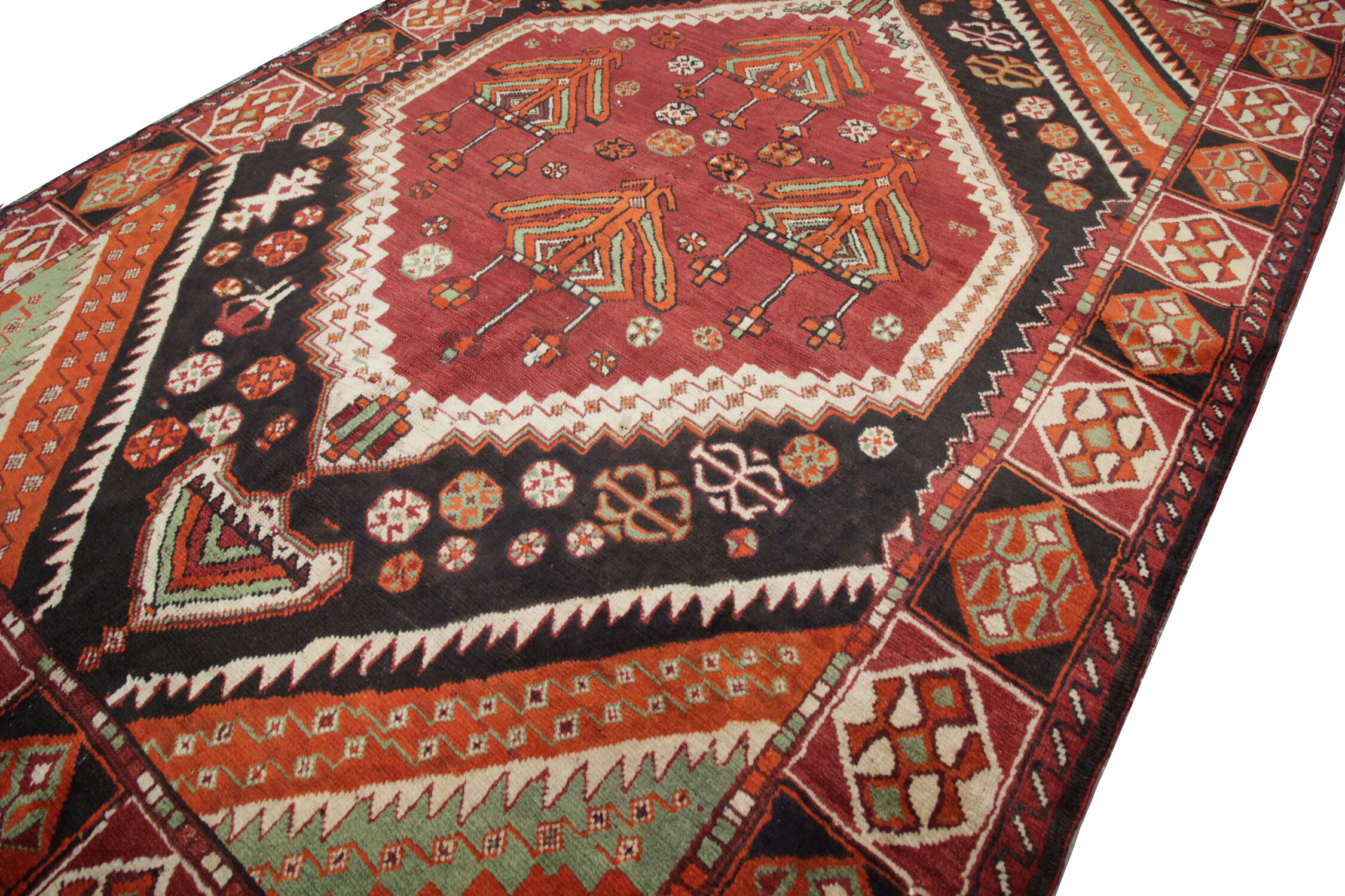 Hand made orange wool persian lori rug- 152x230cm