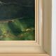 Vintage original floral oil painting with wildflowers in blue vase