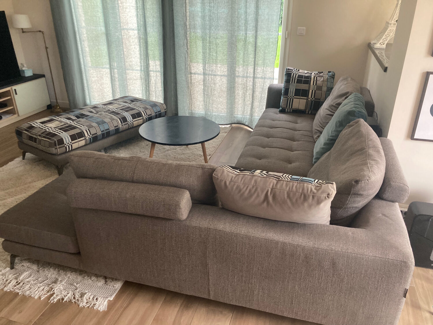 Corner sofa and pouf Roche Bobois edition Jean Paul Gaultier