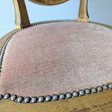 Louis XVI armchair with patina and antique velvet