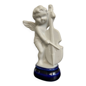 Angelot musicien biscuit de porcelaine de Limoges