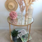 Old mirror pedestal table