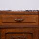 Art Nouveau Nightstand, Solid Oak & Marble Top, Hand-Carved, 1920s