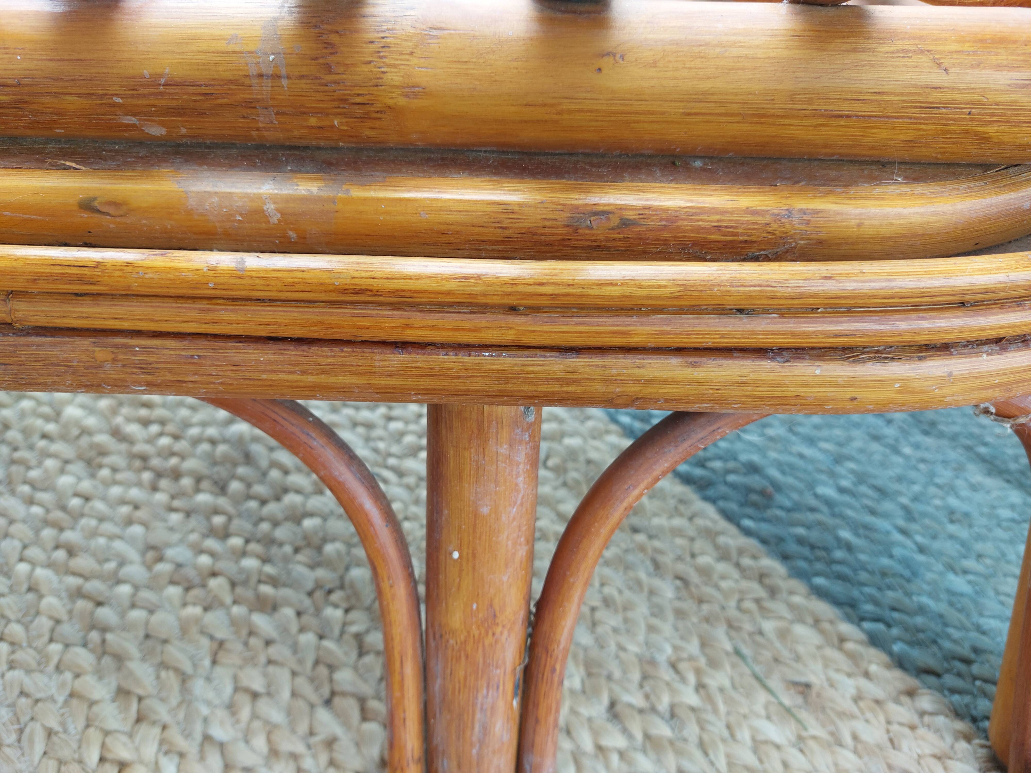 bamboo wood, rattan, vintage sofa