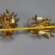 Pair of Hollywood Regency Style Gilt Metal Wheat Sheaf Wall Sconces, 1970s