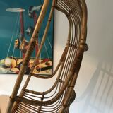 Vintage chair suspended in rattan
