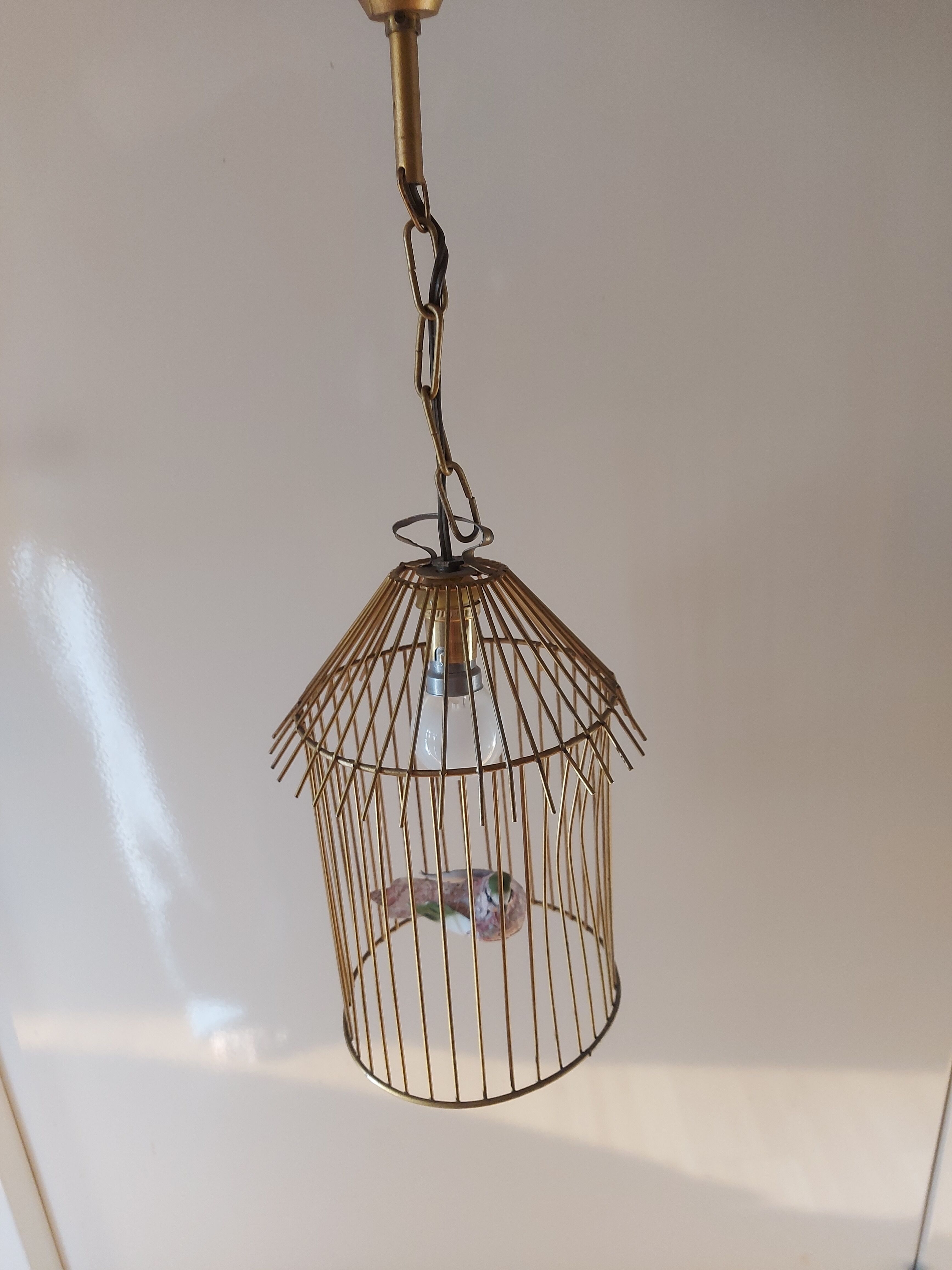 Vintage suspension in the shape of a bird cage