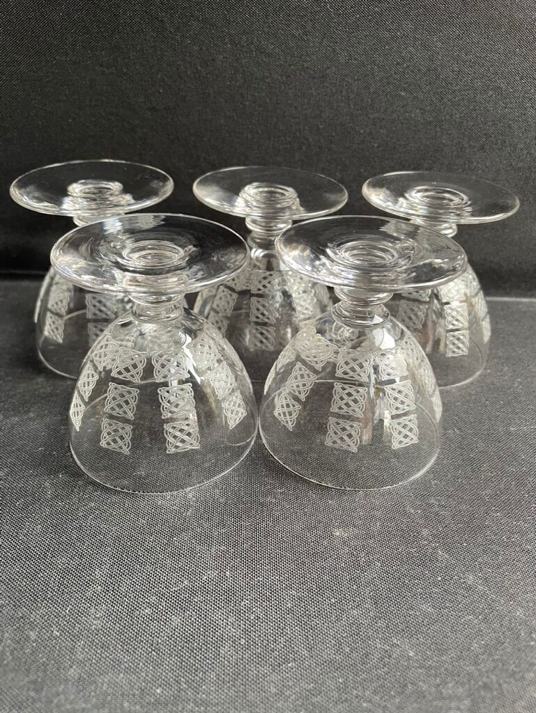 Port service – blown and engraved crystal – Art Deco
