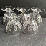 Port service – blown and engraved crystal – Art Deco