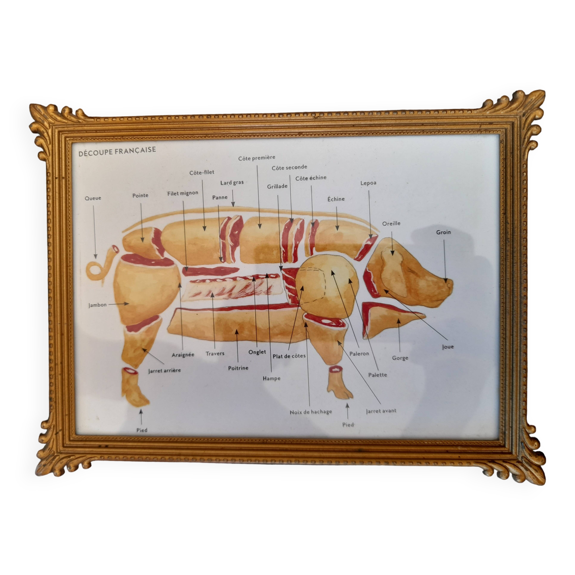 Antique rectangular gilded frame