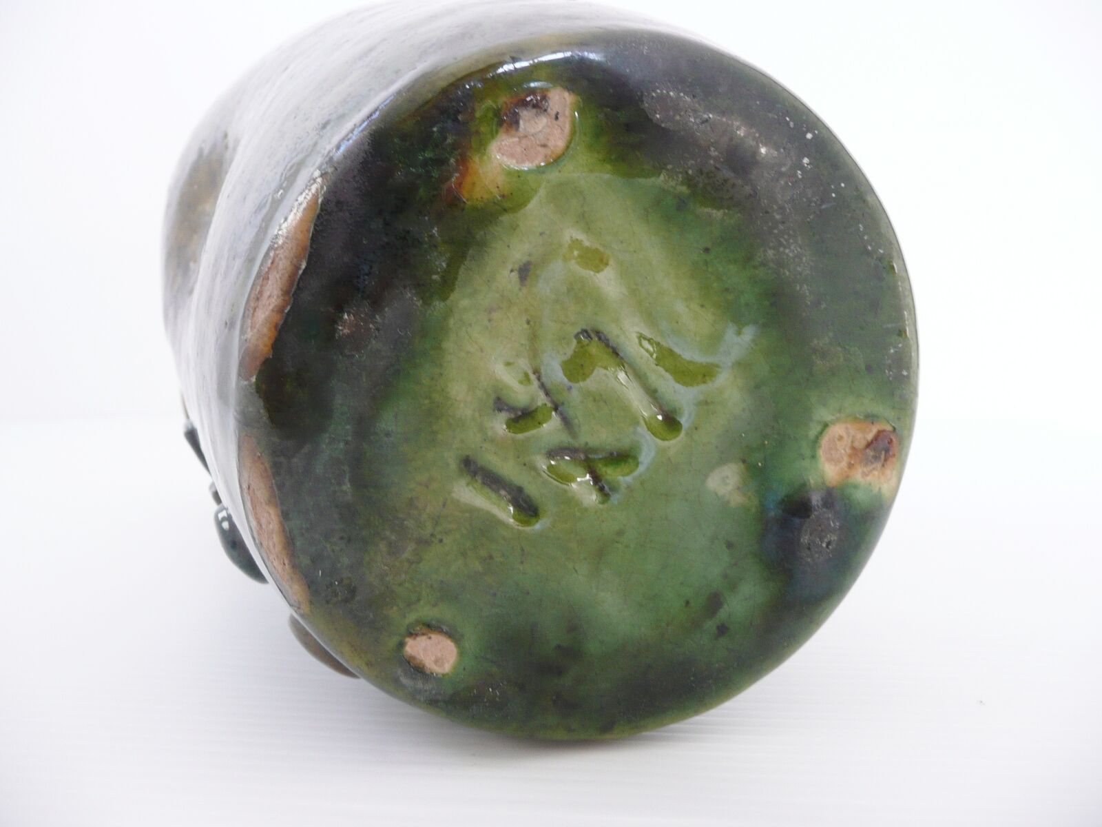 Vase signed 1970 design vintage 70's modernist décor ceramic tissue