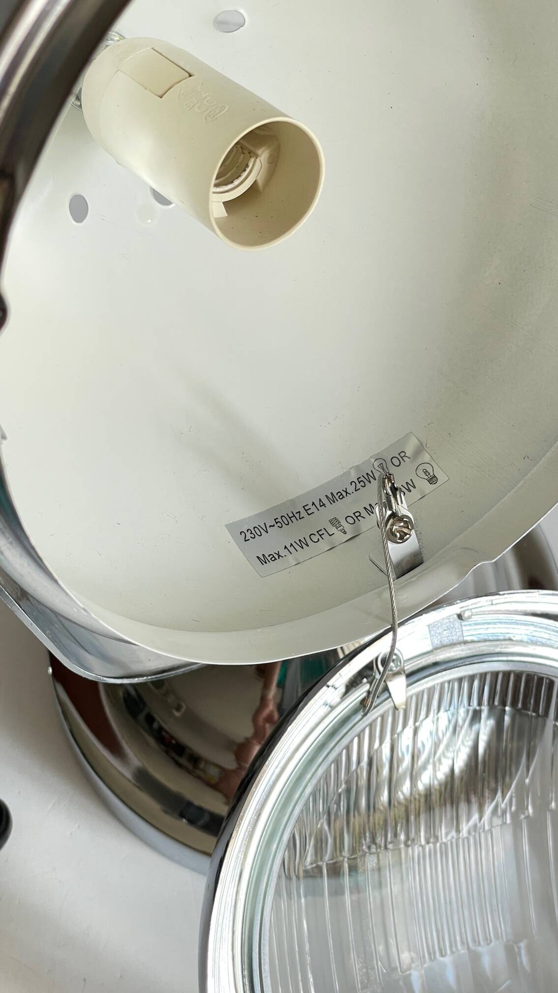 Chrome-plated metal headlight bulb, 1990s