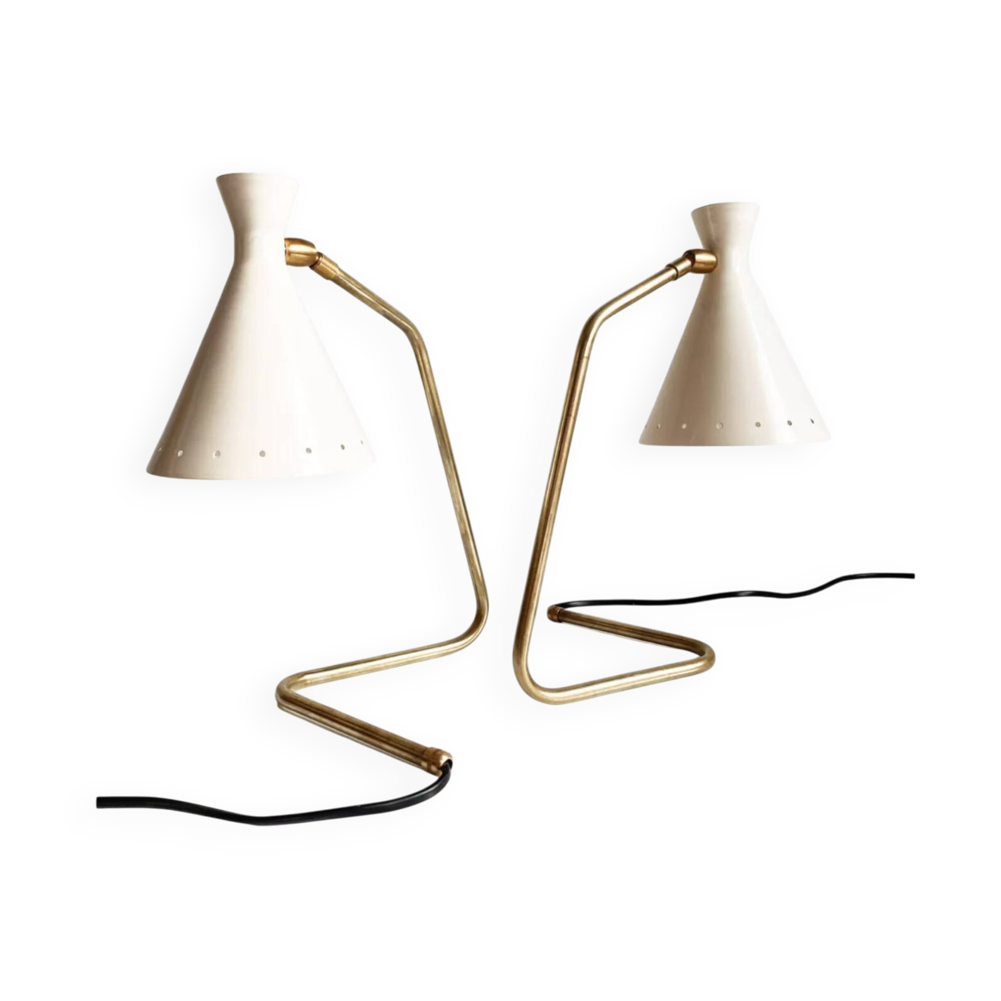 Pair of Italian "cocotte" lamps, 1950s design.