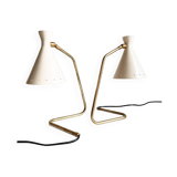 Pair of Italian "cocotte" lamps, 1950s design.