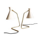 Pair of Italian "cocotte" lamps, 1950s design.