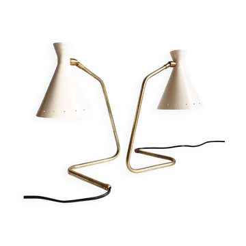 Pair of Italian "cocotte" lamps, 1950s design.