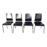 4 chaises IKEA modèle Gilbert en contreplaqué de chêne courbé