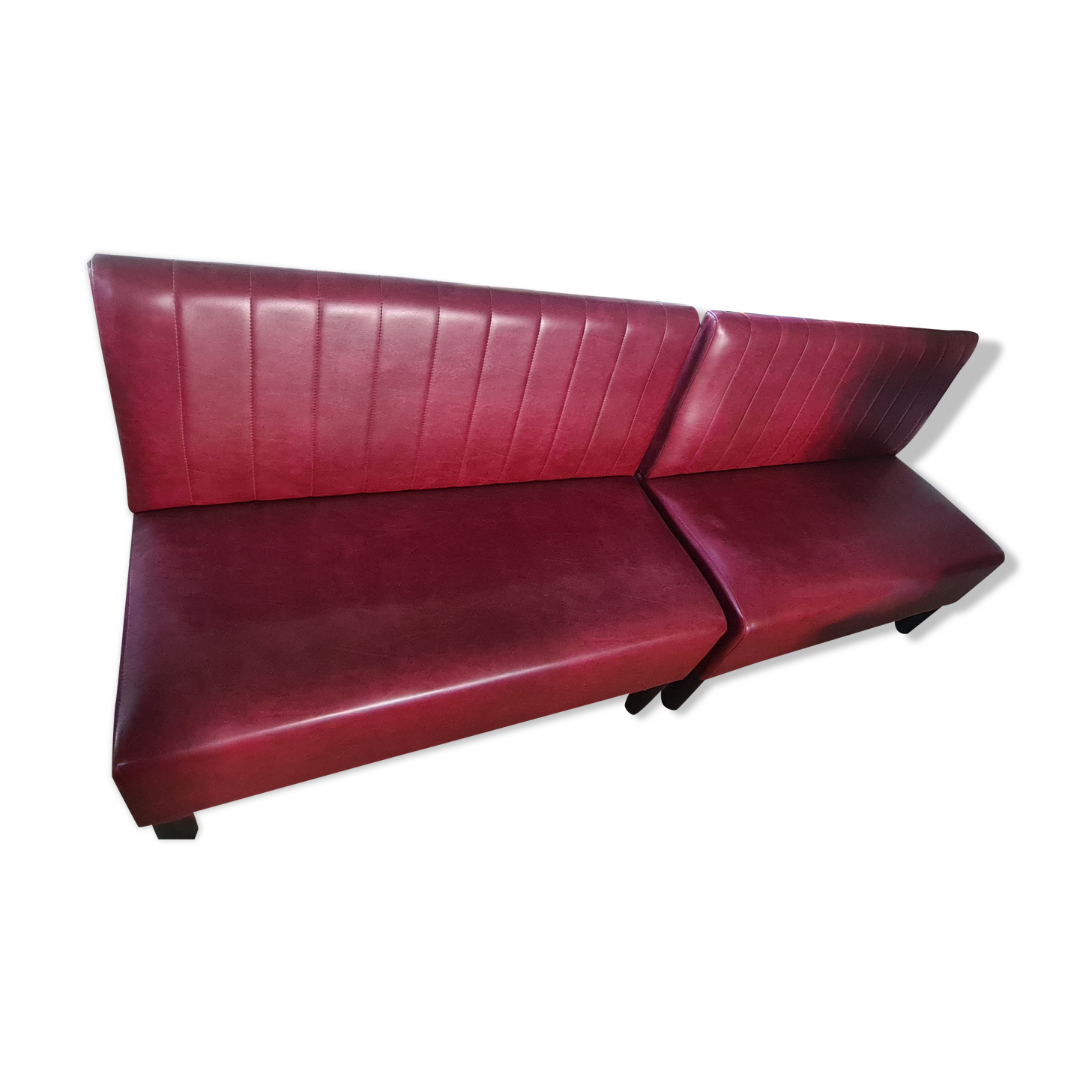 2 benches of bistro imitation leather
