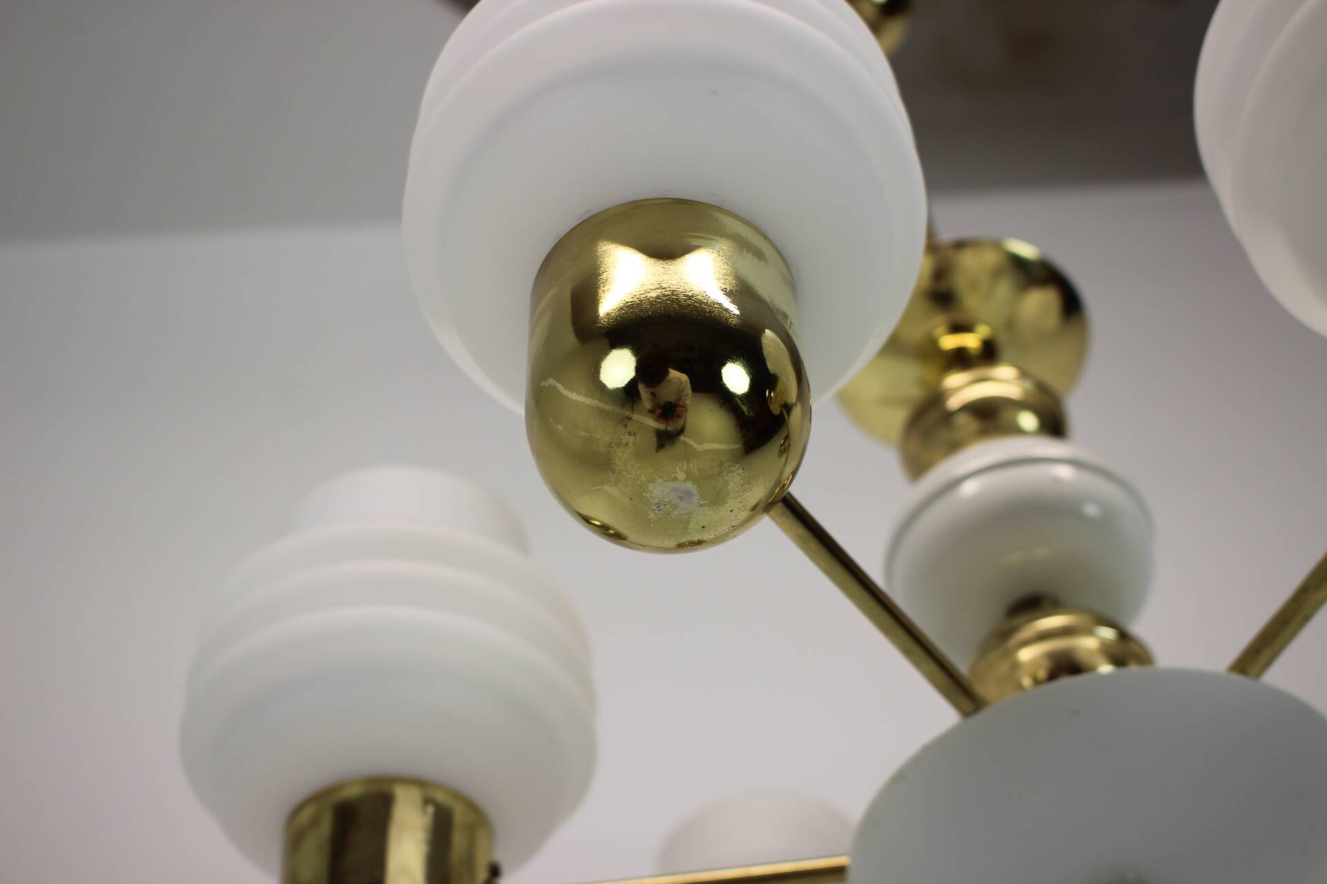 Golden Chandelier by Kamenicky Senov, 1970s, Czechoslovakia