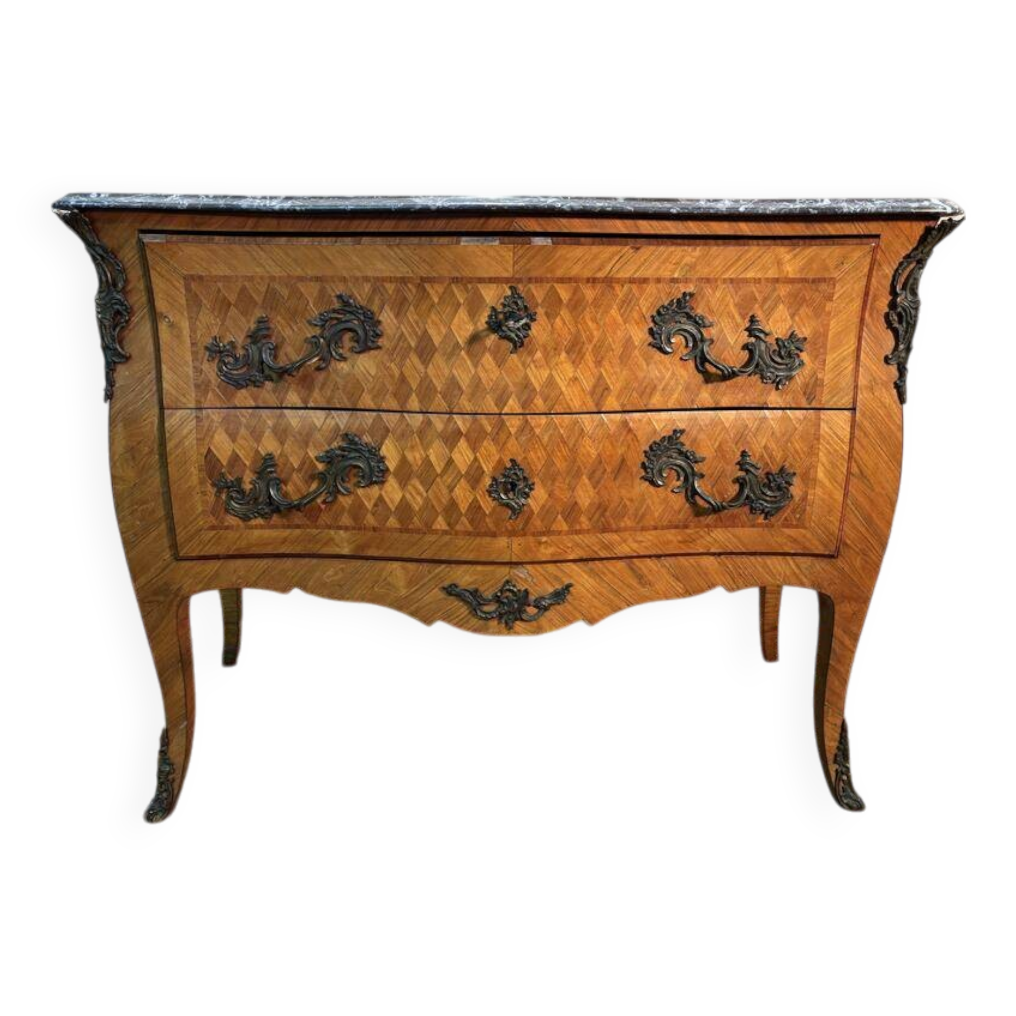Louis XV style inlaid chest of drawers