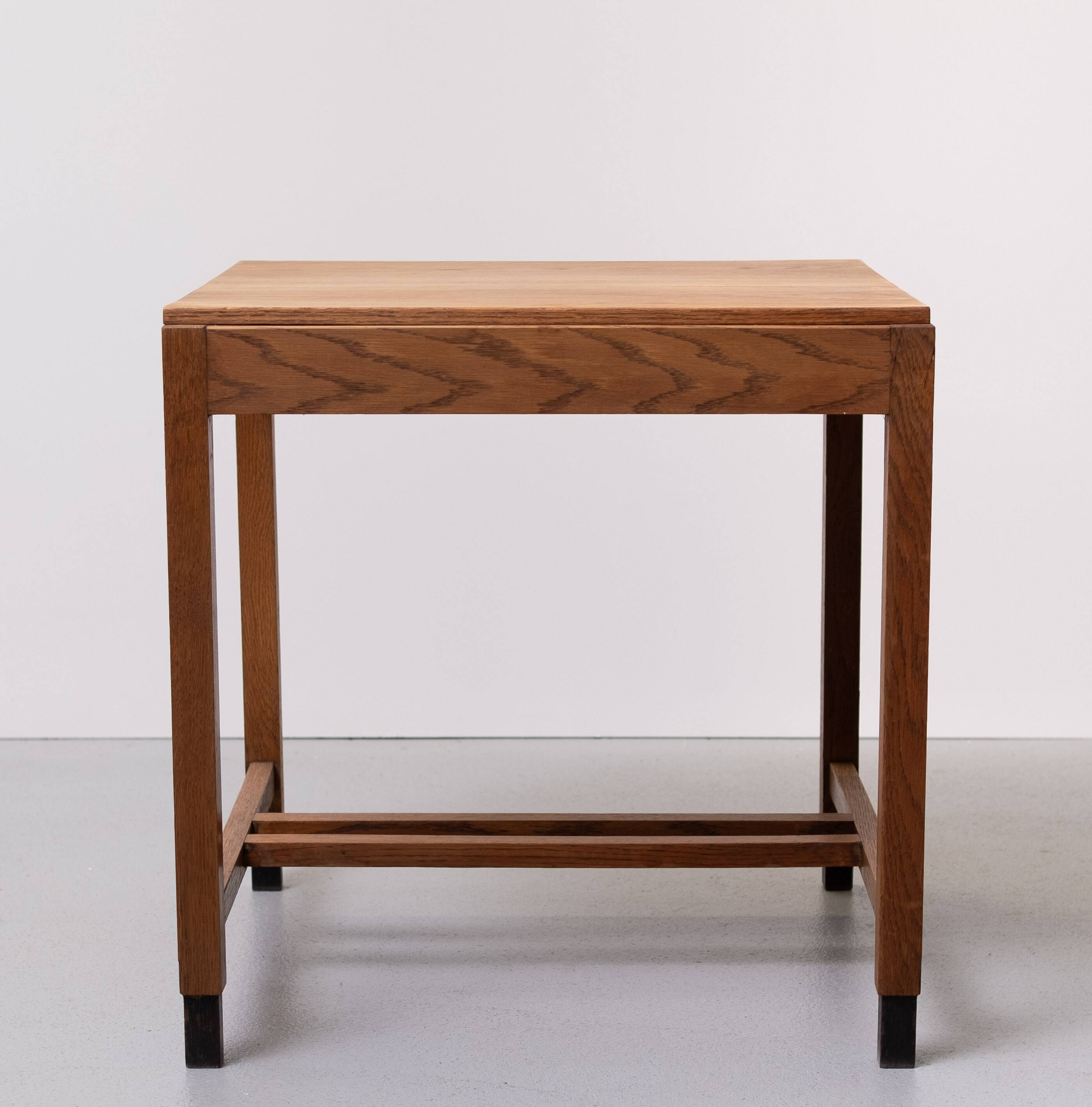 Amsterdamse School Oak writing table Dutch Art Deco 1930s