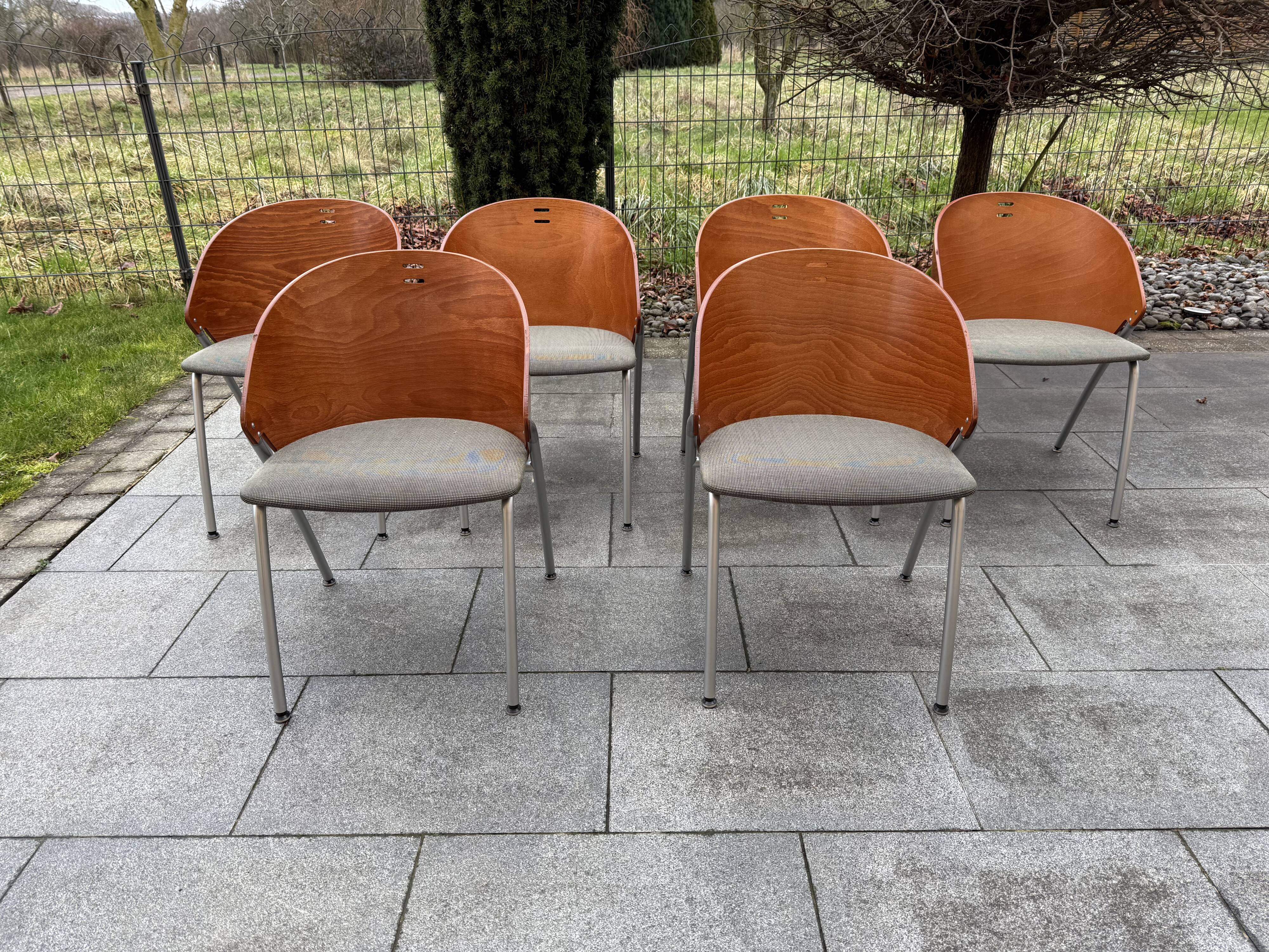 Set of 6 Dutch Lande chairs from the 80s
