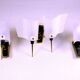 Set of brass, Perspex and metal wall lamps, France Mid-Century