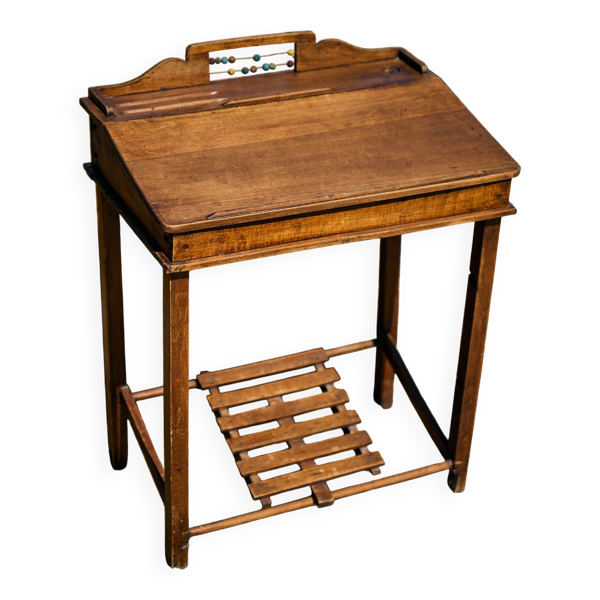 Bureau d'écolier et son boulier, années 1930
