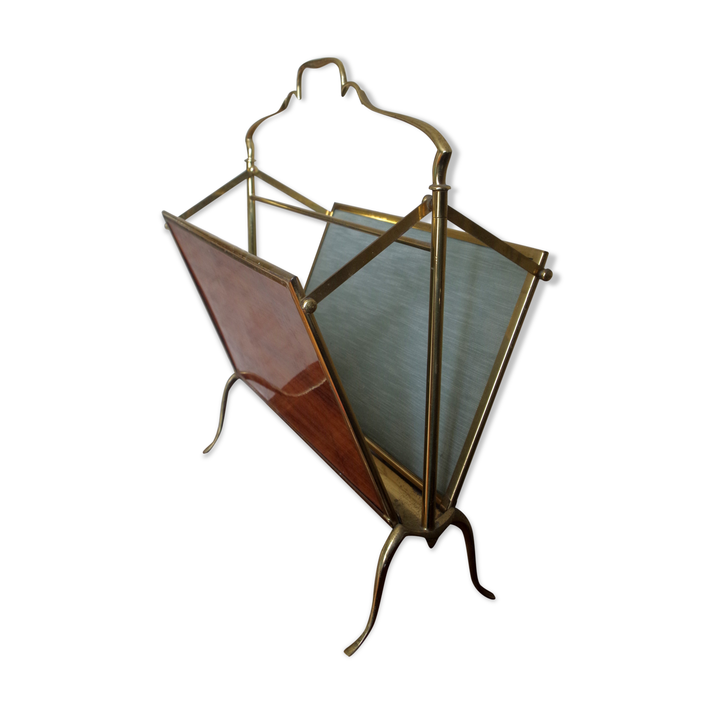 Brass folding magazine rack