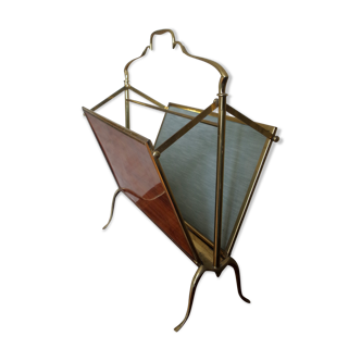 Brass folding magazine rack
