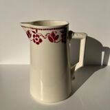 Large pitcher Badonviller red flowers